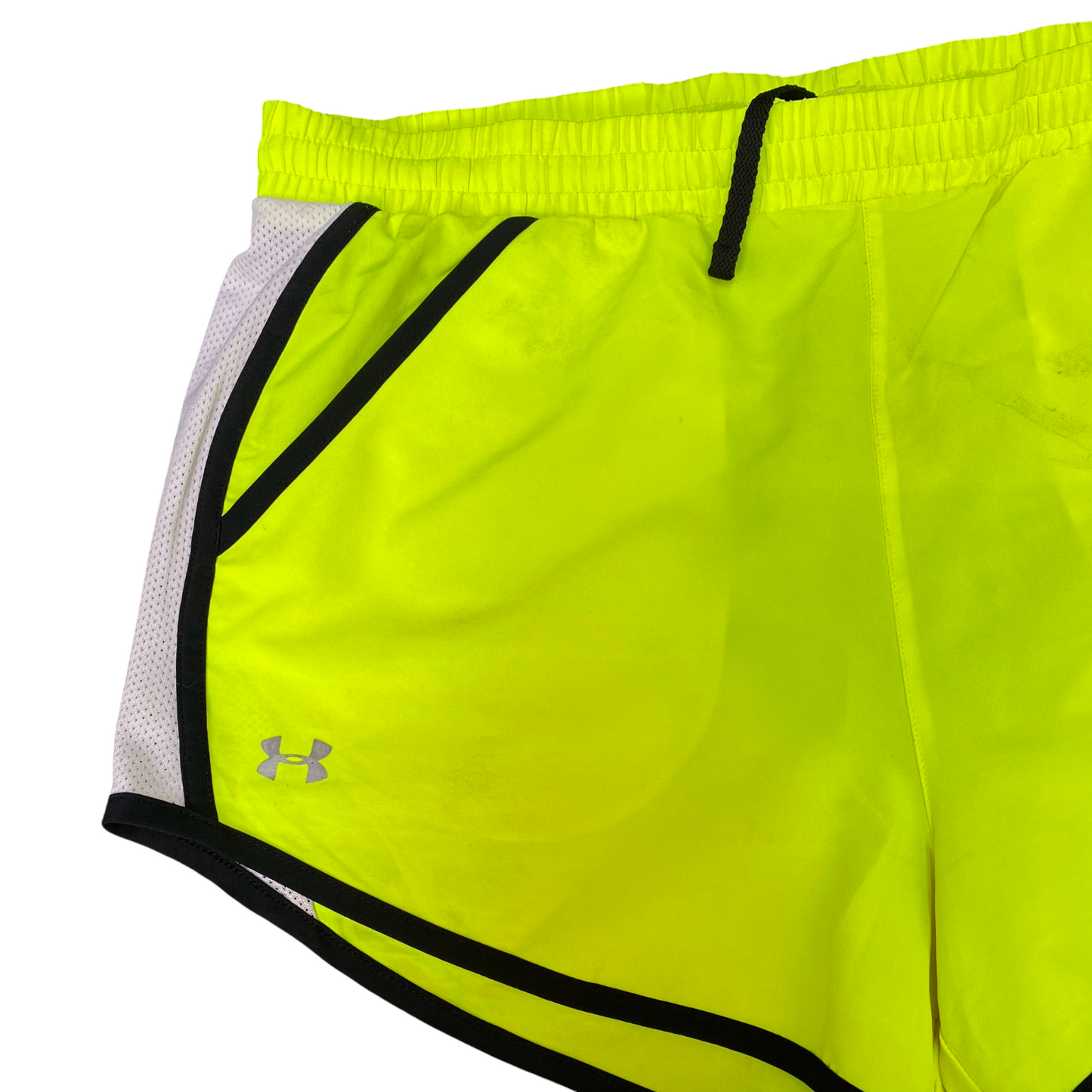 Under Armour Running Sprinter Shorts Women XL Green Heatgear Workout Dolphin Hem