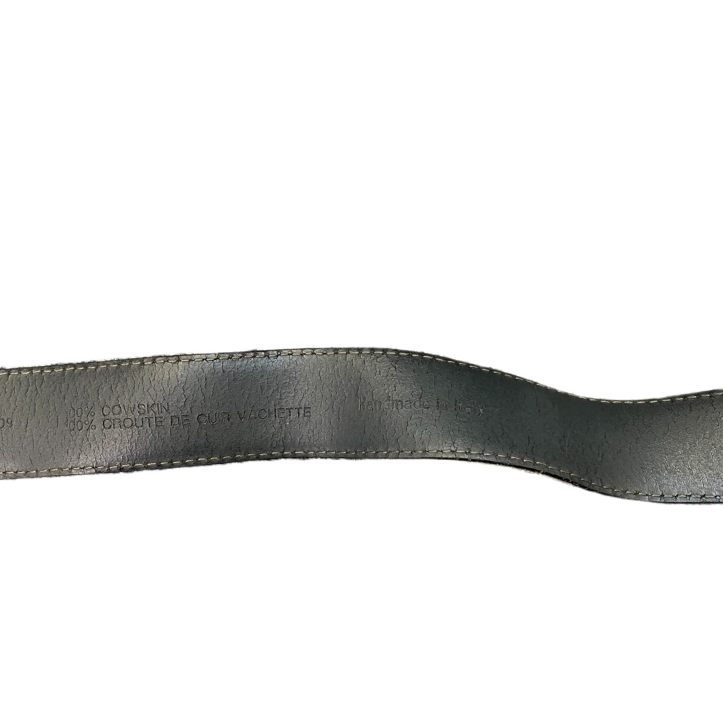 Hugo Boss Waist Belt Mens Black Leather Adjustable Silver Pin Buckle 43.5 Inches