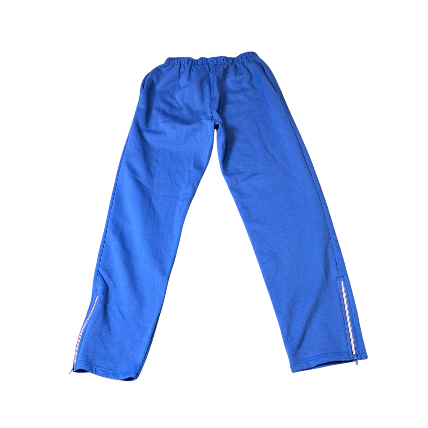 Gilles Joggers Women Small Blue Straight Leg Elastic Waist Ankle Zip Track Pants