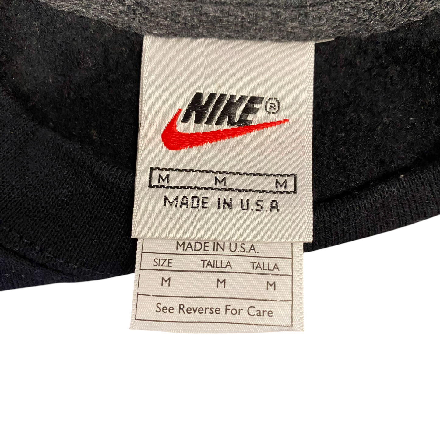 Nike Reworked Sweatshirt Mens M Black Pink Embroidered Spellout Logo Vintage Y2K