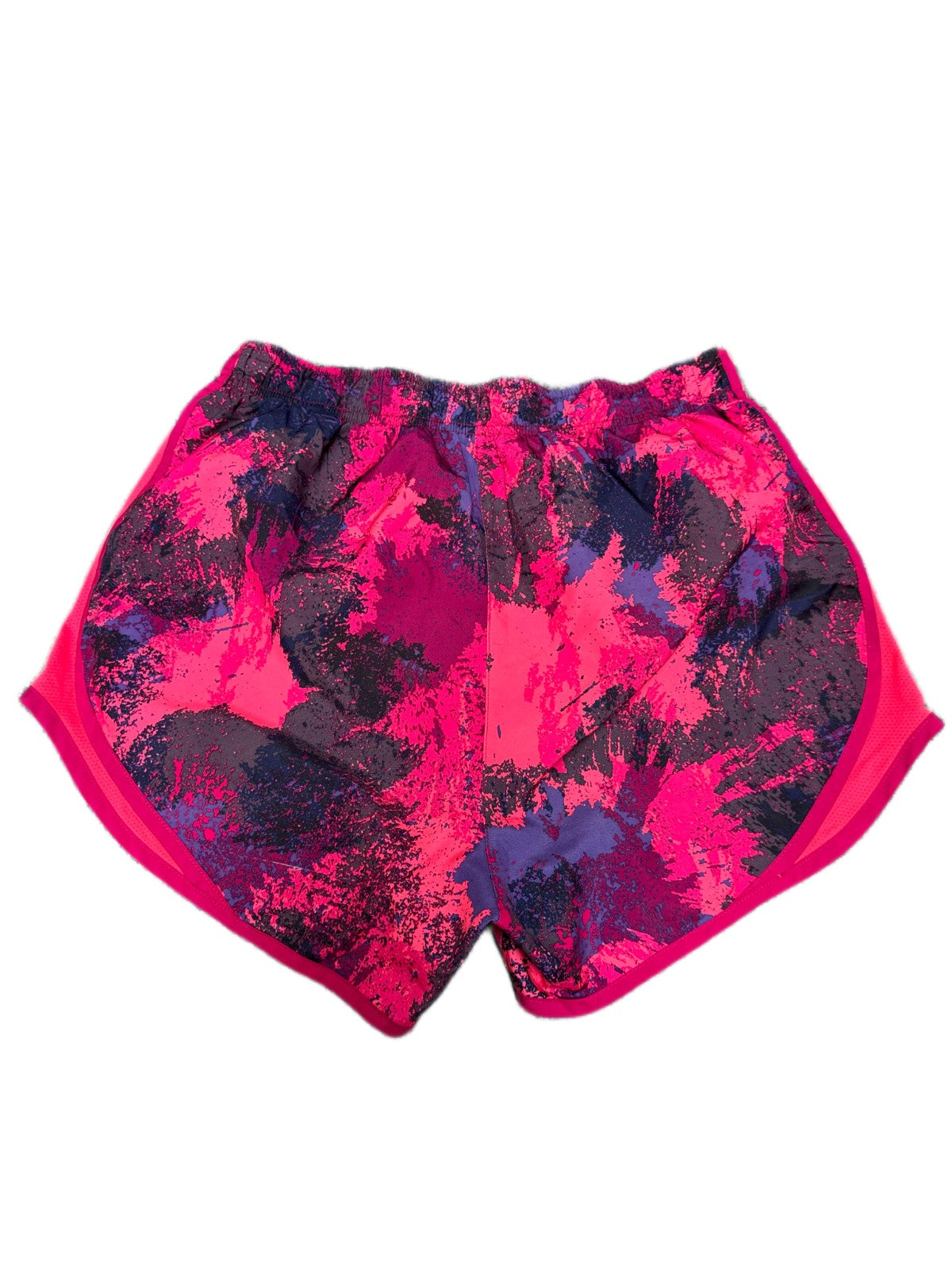 Nike Dri-FIT Running Shorts Womens Small 25" Waist Multi Splatter Dolphin Hem