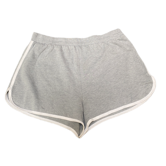 Running Sprinter Shorts Womens L 29" Waist  Grey Gym Athletic Fit Dolphin Hem