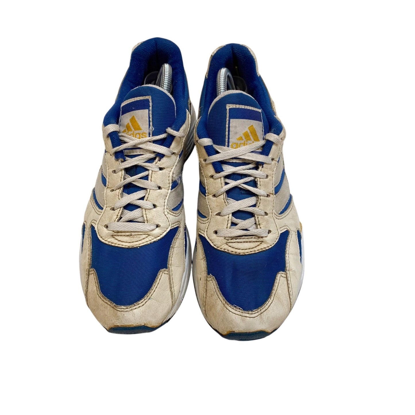 Adidas Running Sneakers Women's 7 White Blue Trainers Authentic Retro Athletic