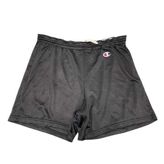 Running Shorts Womens Large Black Allover Mesh Athletic Elastic Waist Drawstring