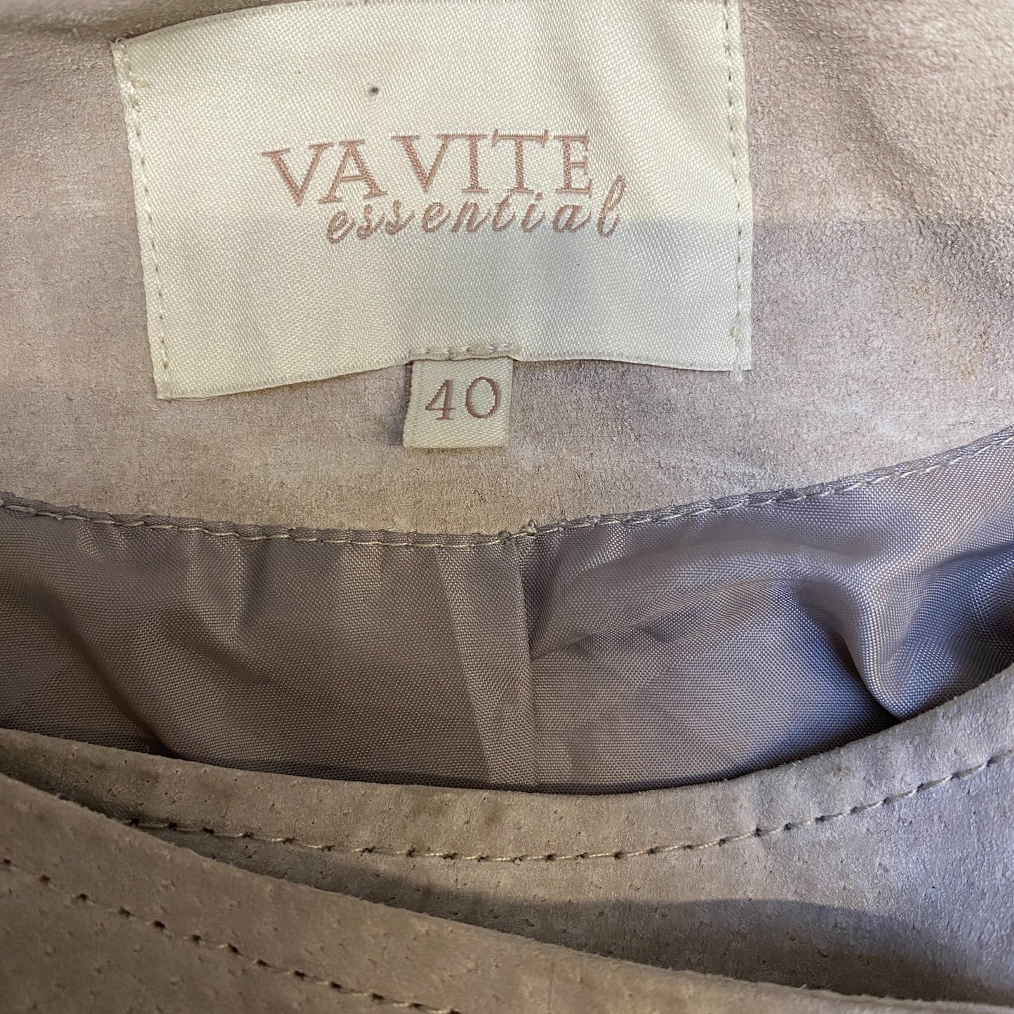 Va Vite Essential Suede Leather Motorcycle Jacket Womens M Grey Asymmetrical Zip