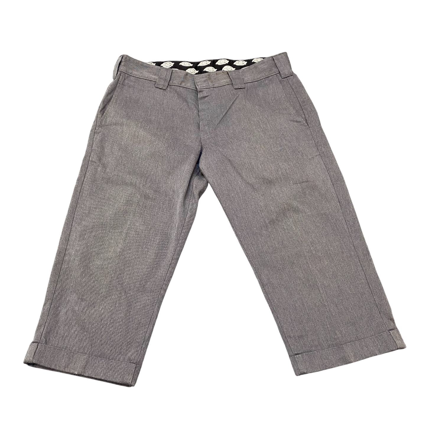 Dickies Trousers Womens XXL Grey Cropped Pockets Straight Fit Workwear Outdoor