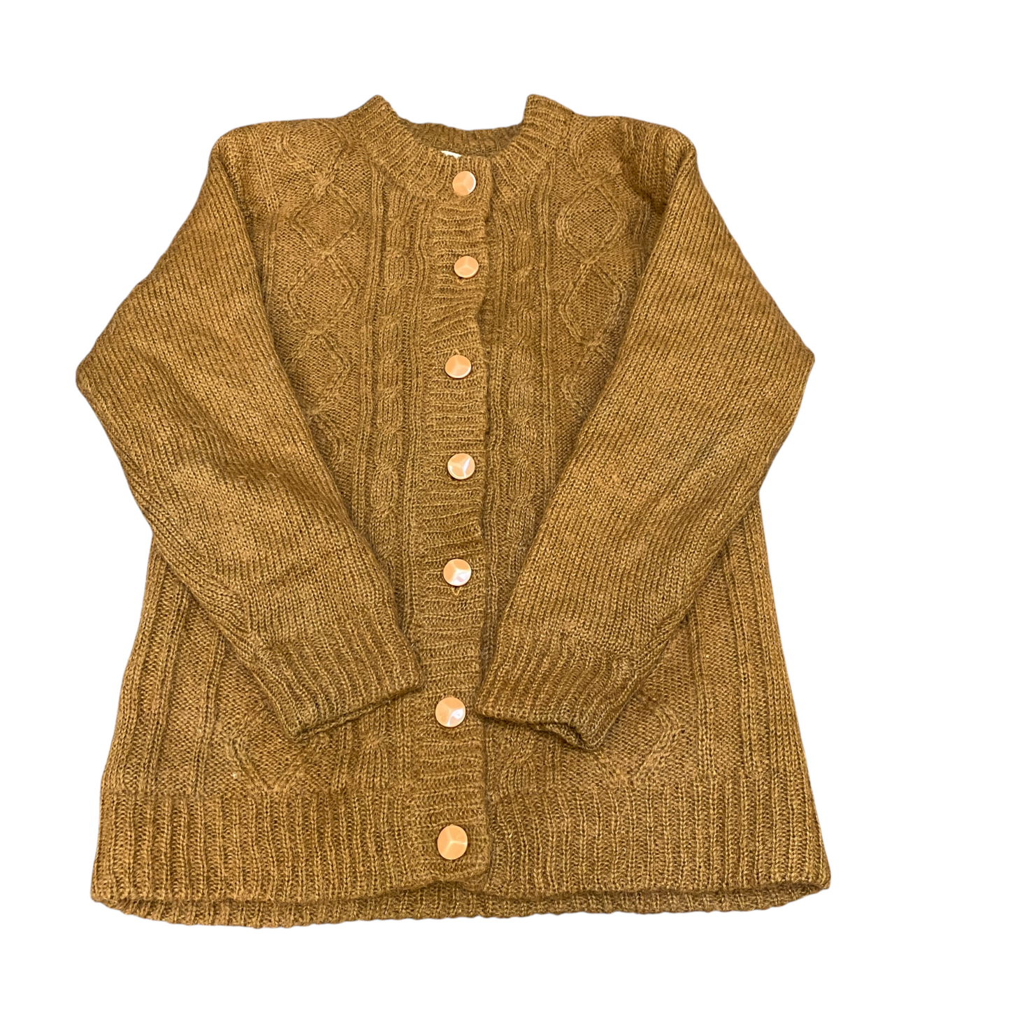 SisVeil Cardihan Jumper Womens Medium Mustard Lined Long Sleeve Button Front