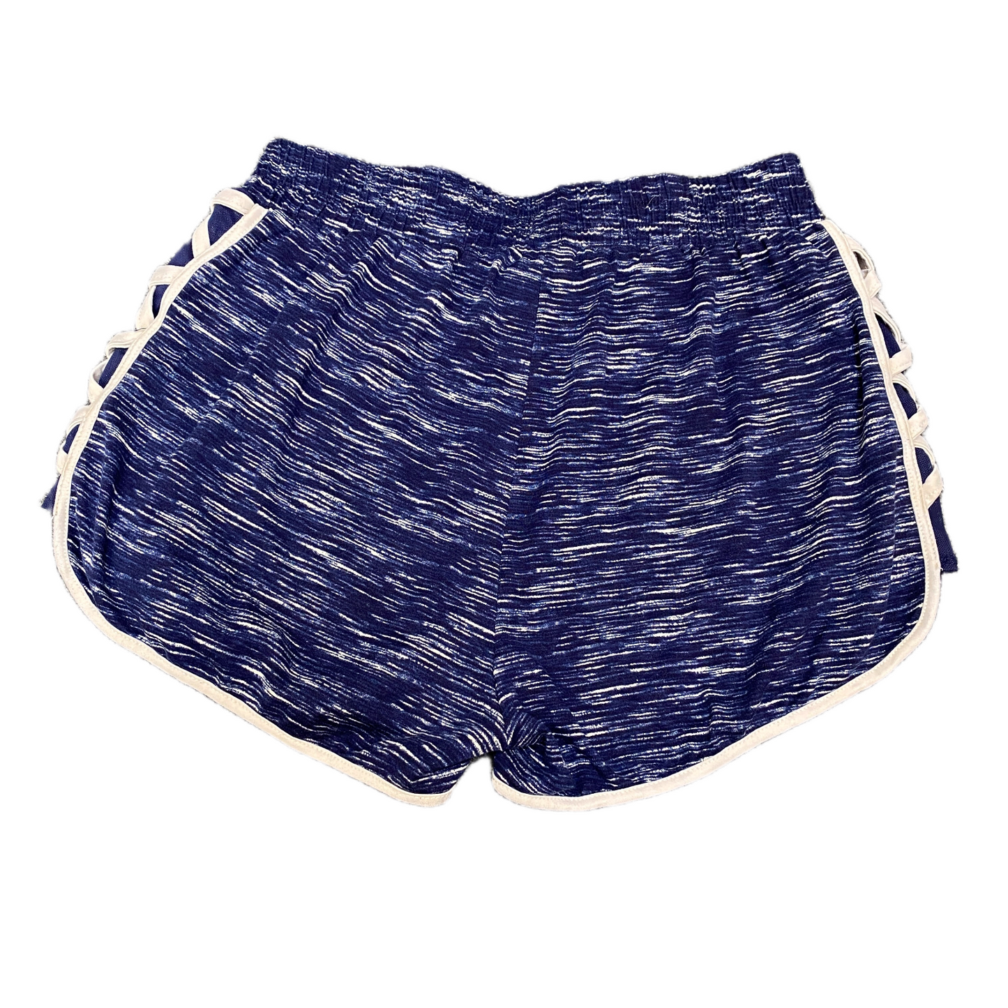 Running Sprinter Shorts Women S 25" Waist Blue Athletic Gym Workout Dolphin Hem
