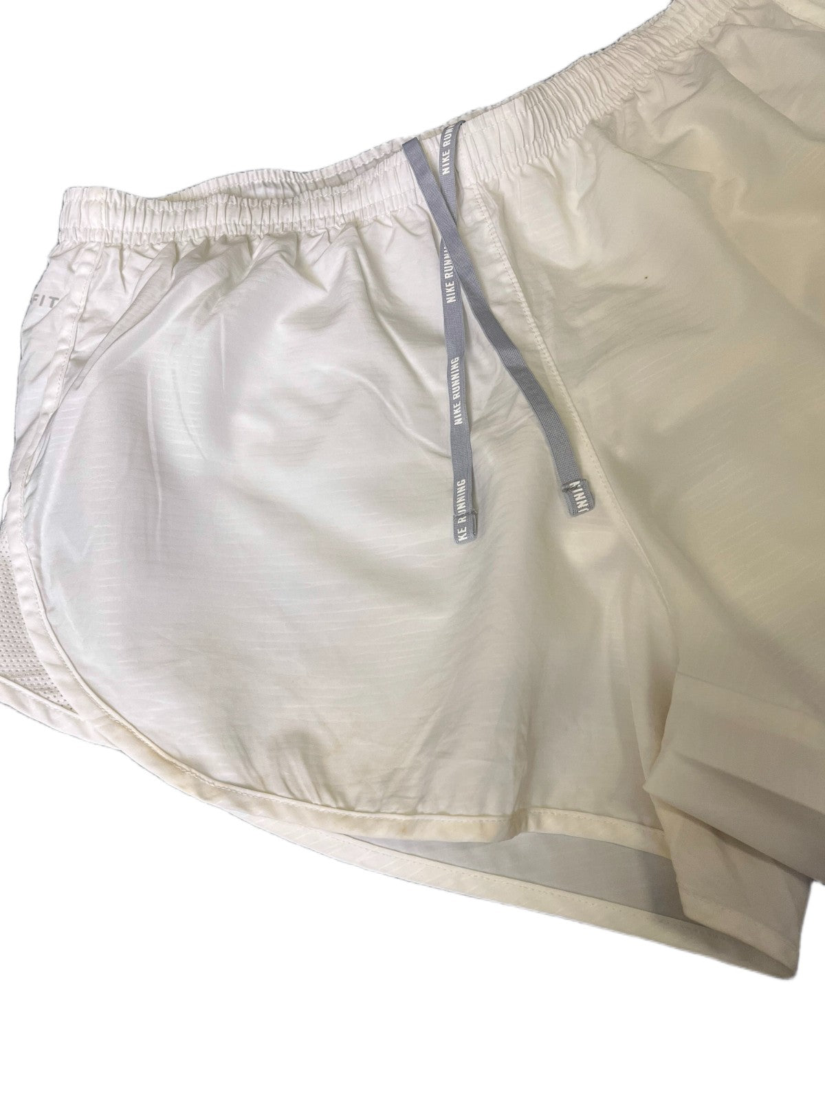 Nike Dri-Fit Running Shorts Womens M 29" Waist White Performance Dolphin Hem