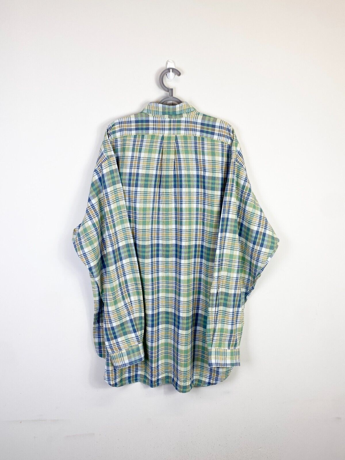 Ralph Lauren Shirt Mens XL Green Plaid Blake Cotton Small Blue Polo Pony Logo