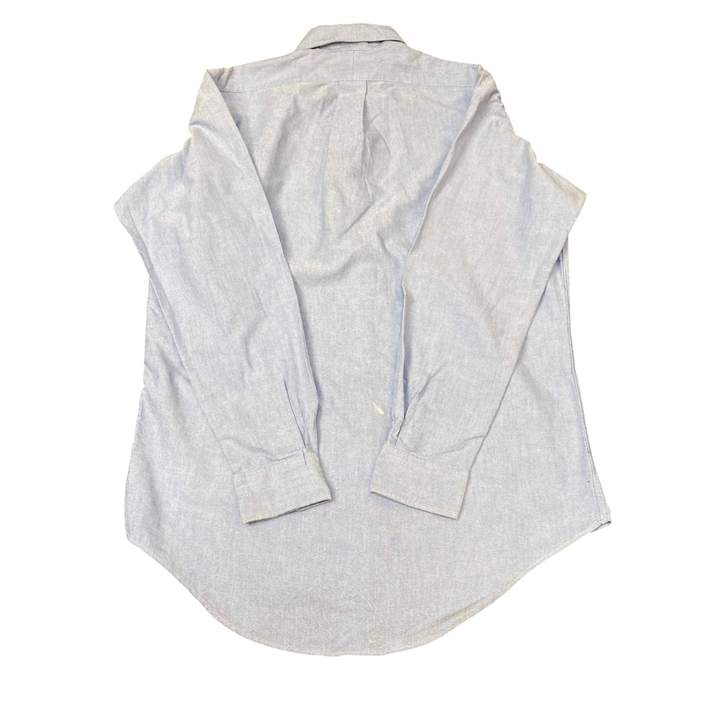 Ralph Lauren Formal Shirt Mens M Blue Long Sleeve Brown Pony Logo Button Down