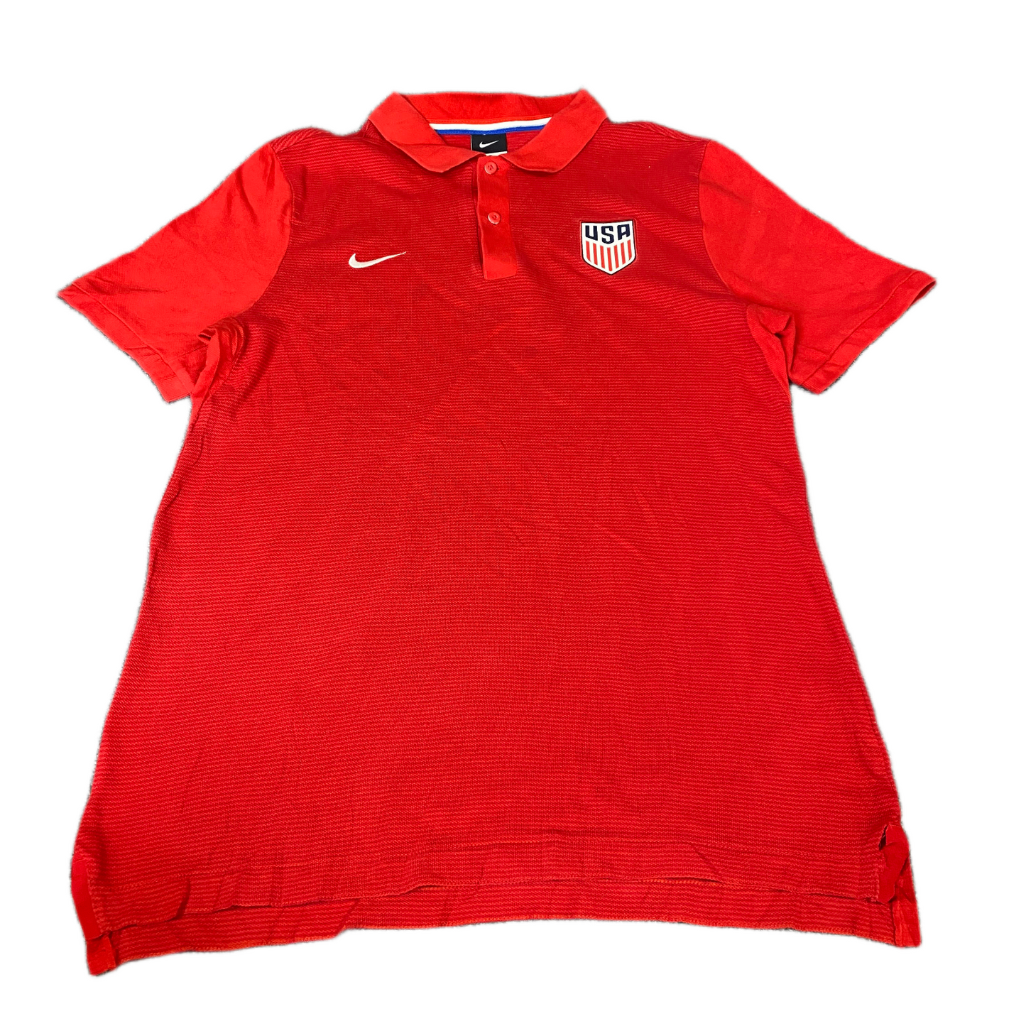 National Team U.S. Soccer Nike Football Sports Polo Shirt Mens Small Red Popover