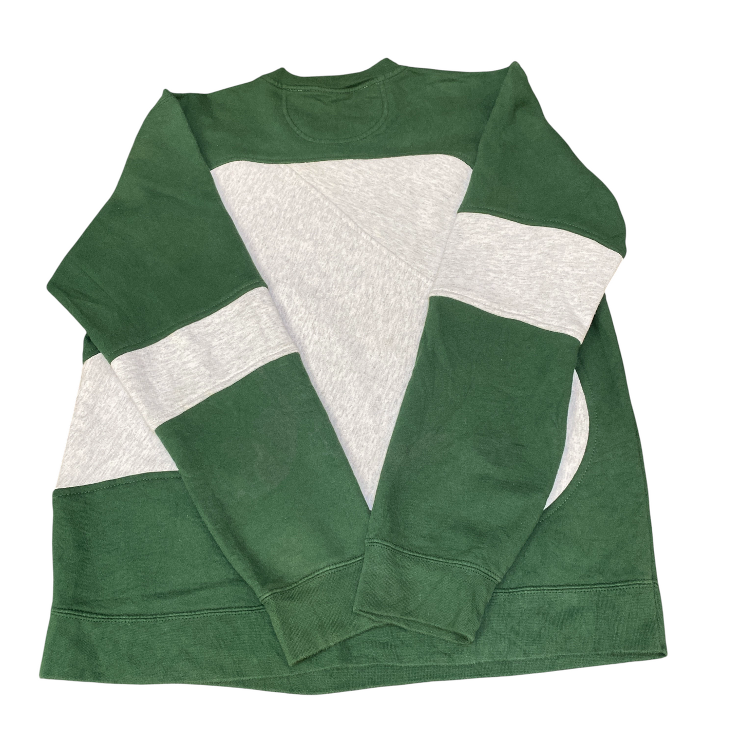 Nike Reworked Sweatshirt Mens M Green Grey Embroidered Spellout Logo Vintage Y2K