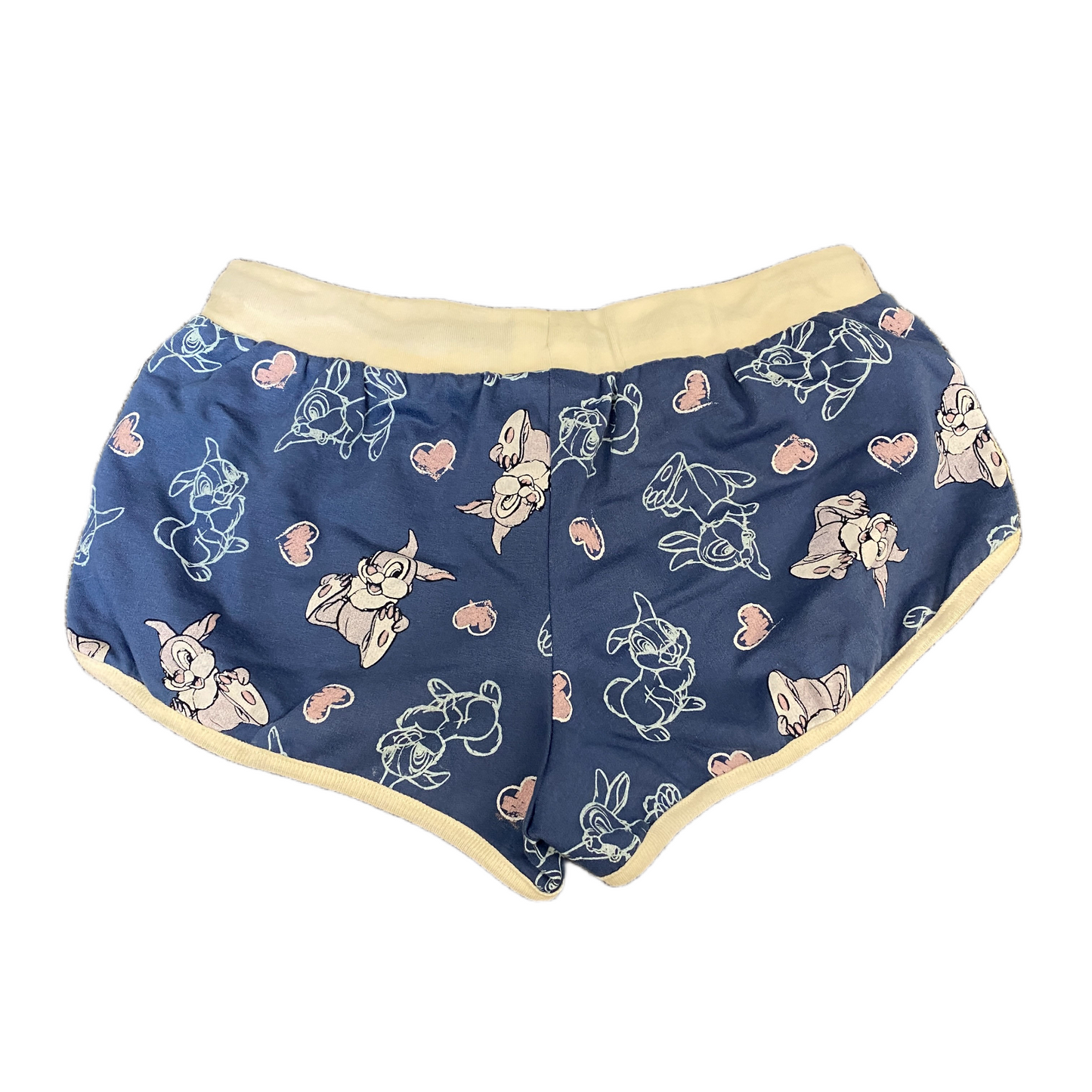 Disney Sleepwear Shorts Women S 26" Waist Blue Thumper Print Workout Dolphin Hem