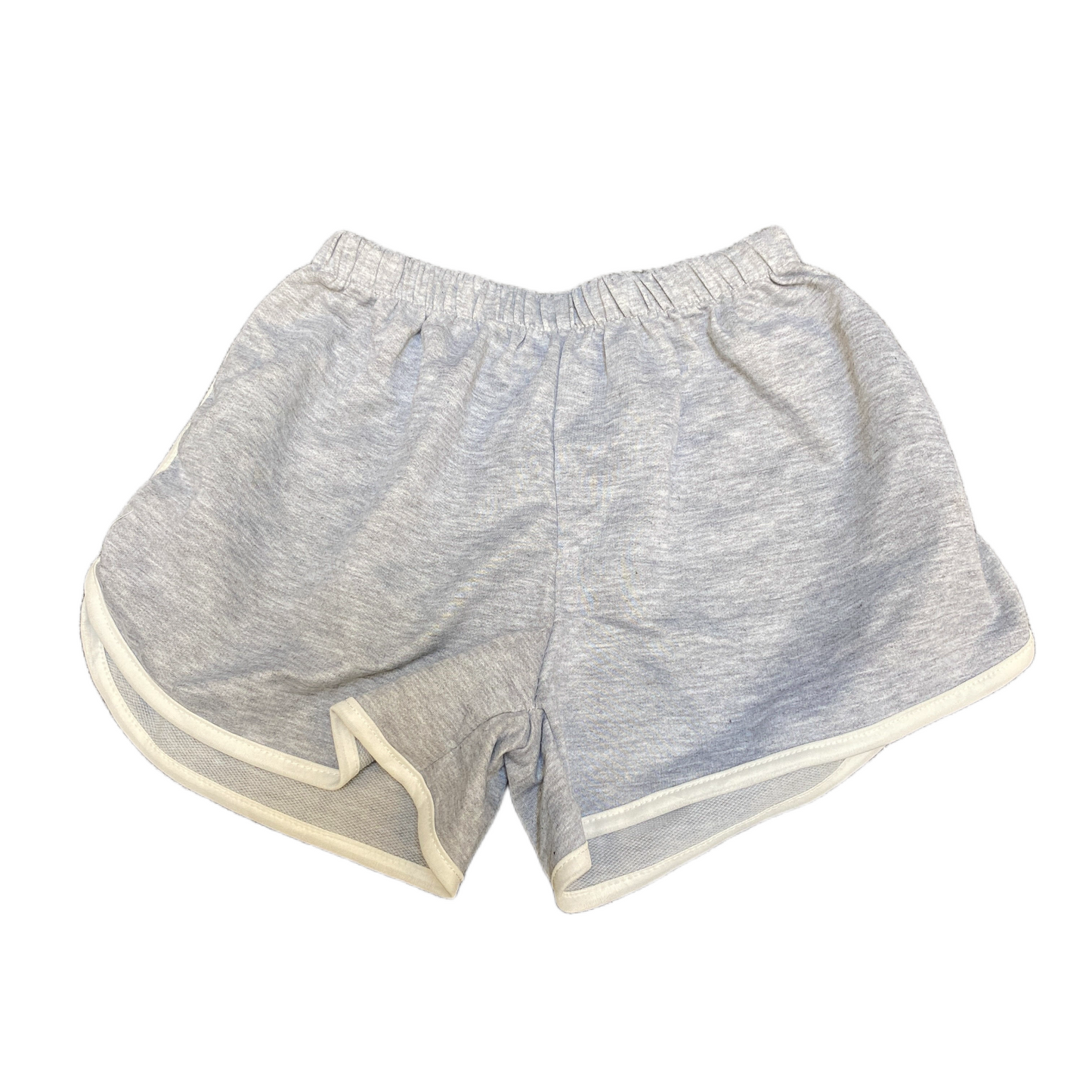 Running Sprinter Shorts Womens S 21" Waist Grey Athletic Gym Workout Dolphin Hem