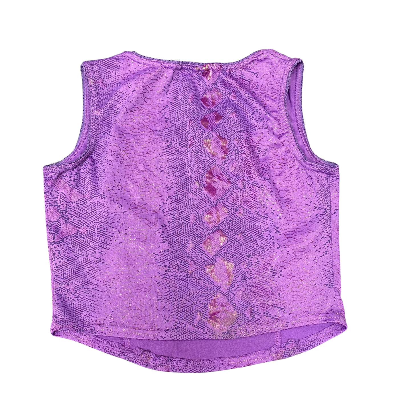 Blouse Top Womens S Purple Snake Print Square Neck Sleeveless Pullover Outdoor