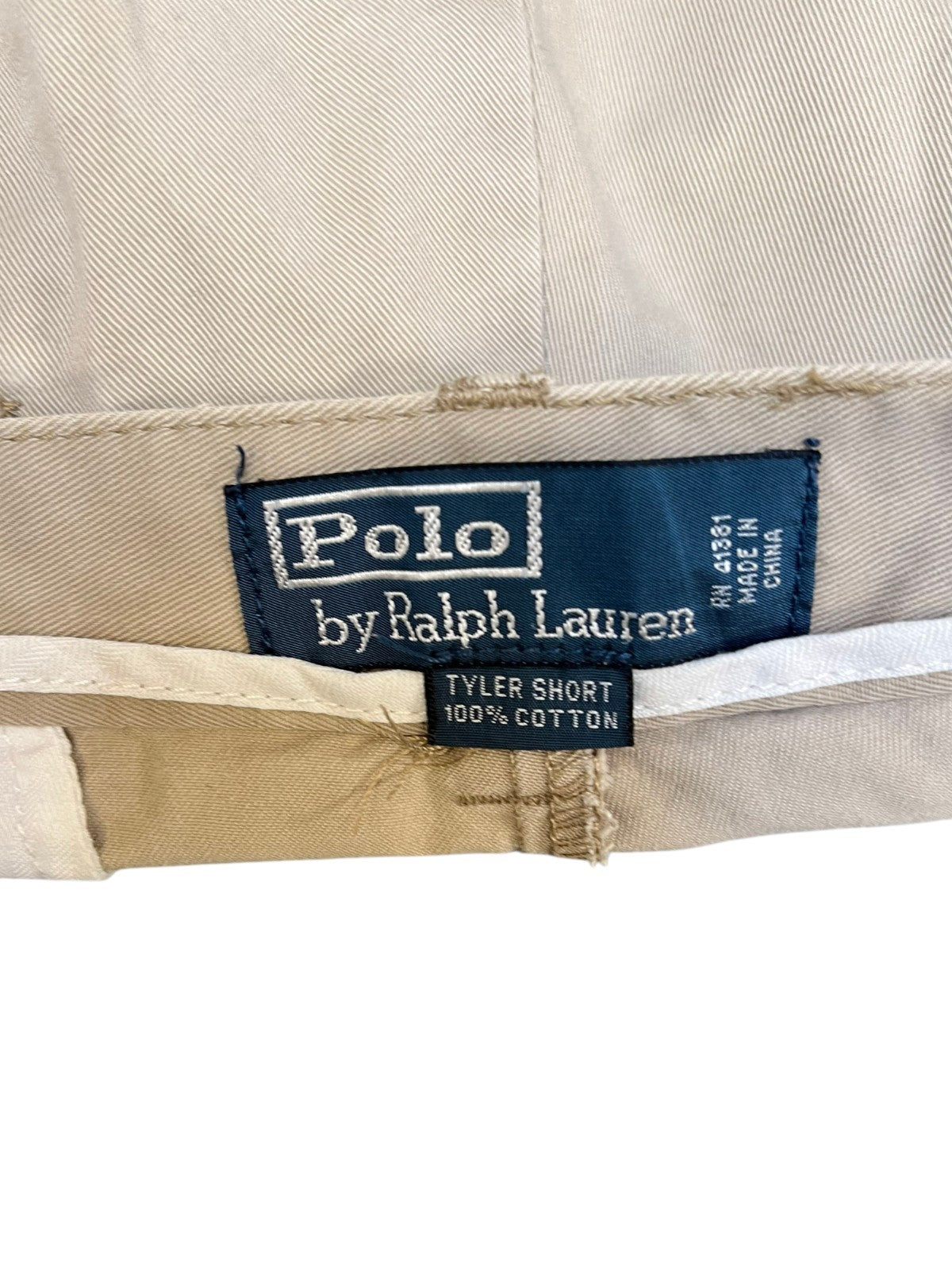 Polo Ralph Lauren Tyler Chino Shorts Fits as Mens XL 35" Waist Beige Pleated