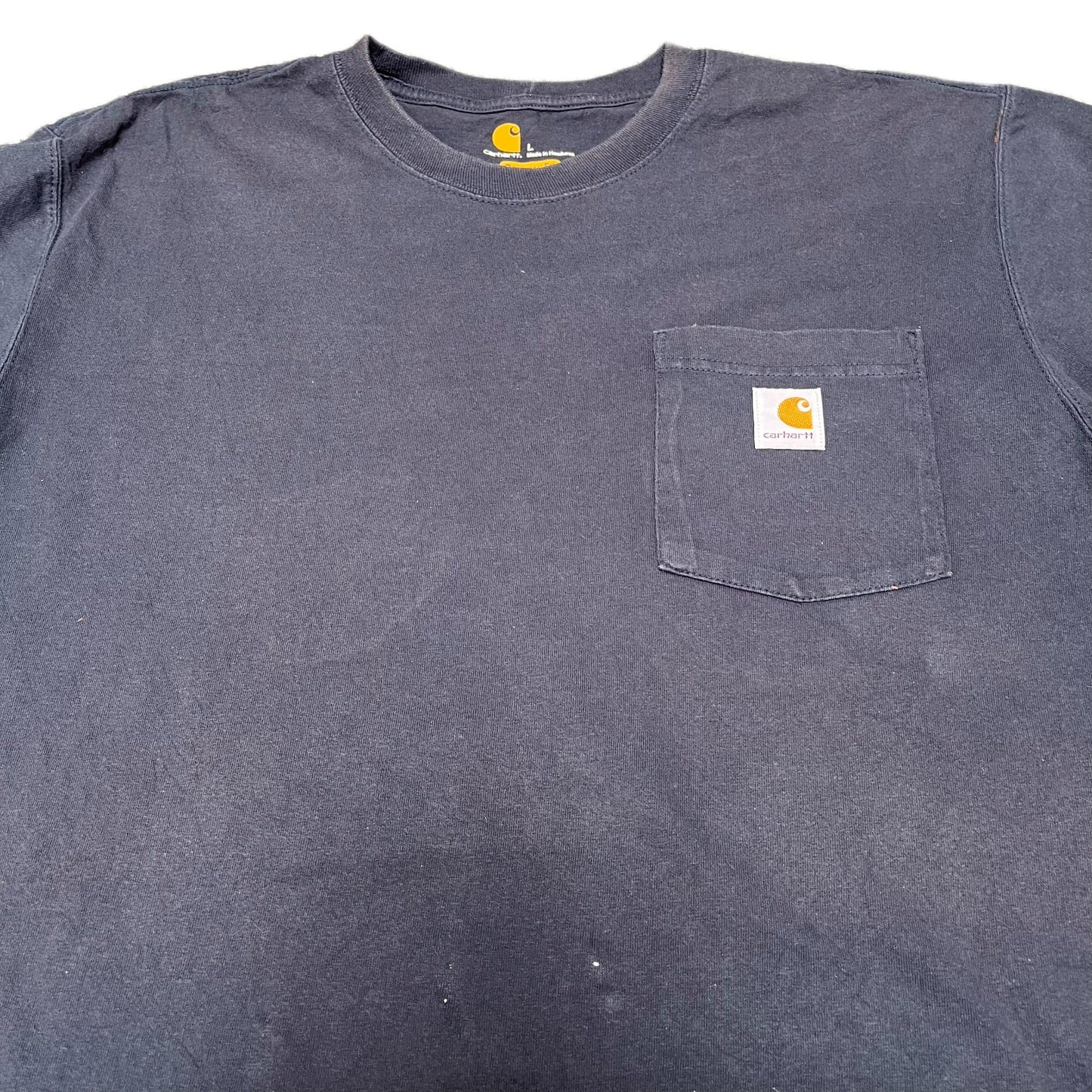 Carhartt Pocket T-Shirt Mens L Navy Blue Original Fit Short Sleeve Workwear Tee