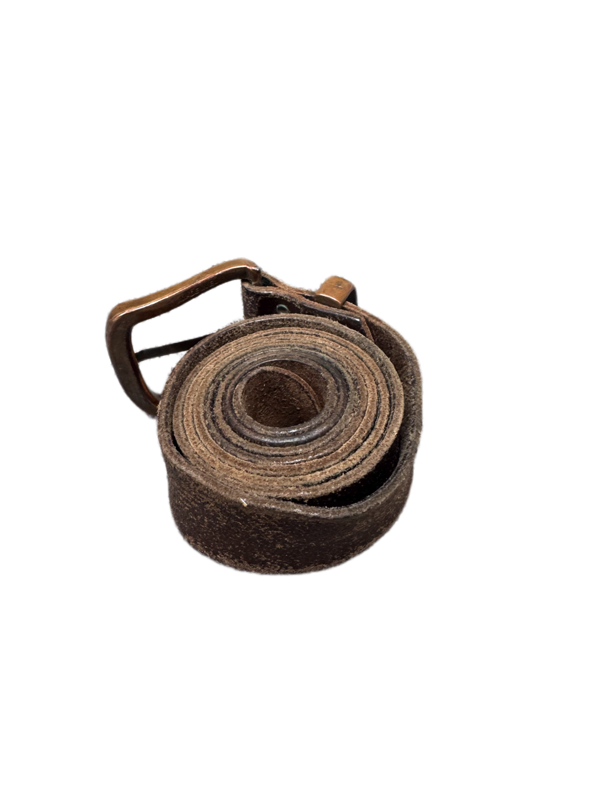 Route 66 Waist Belt Mens Brown Leather Adjustable Brass Pin Buckle 47.5 inches