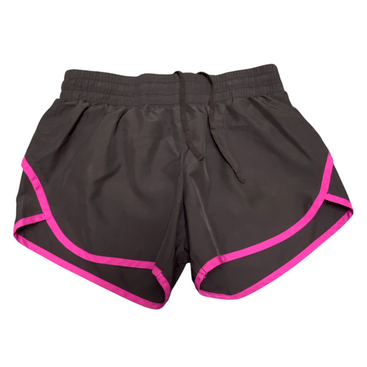 Womens Running Sprinter Shorts 26W Black Elastic Waist Drawstring Dolphin Hem