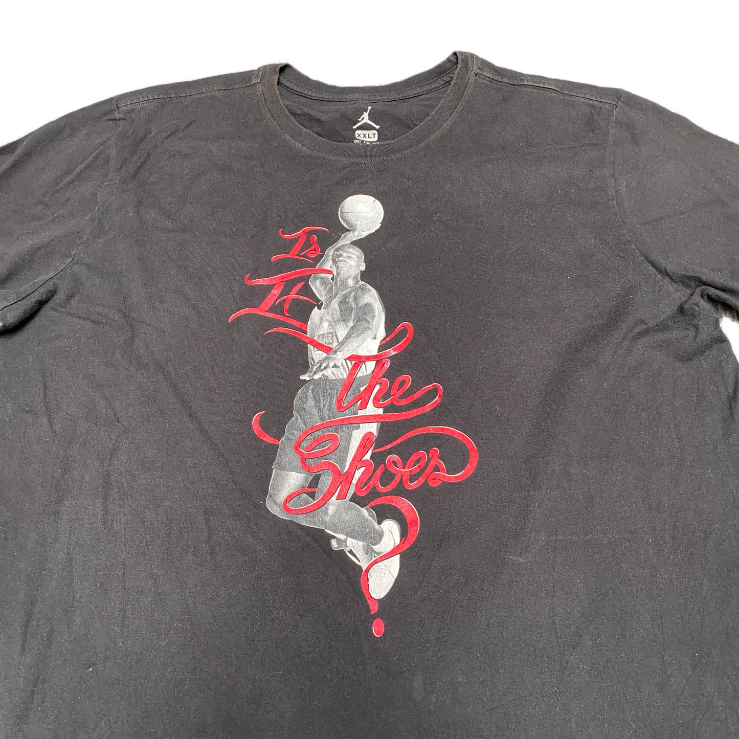 Jordan T-Shirt Mens Fits as XL Black Graphic Stretch Short Sleeve Crew Neck
