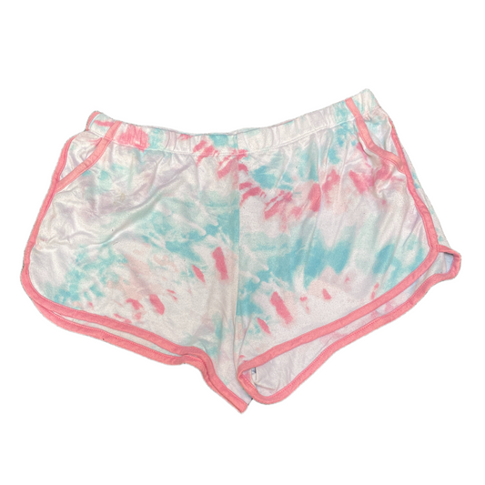 Running Sprinter Shorts Womens L 30" Waist Multi Tie Dye Athletic Dolphin Hem
