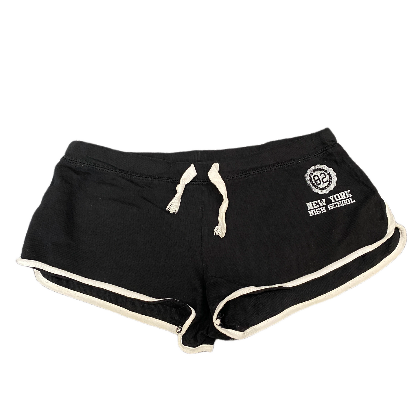 New York High School Running Sprinter Shorts Womens L 30" Waist Black Athletic