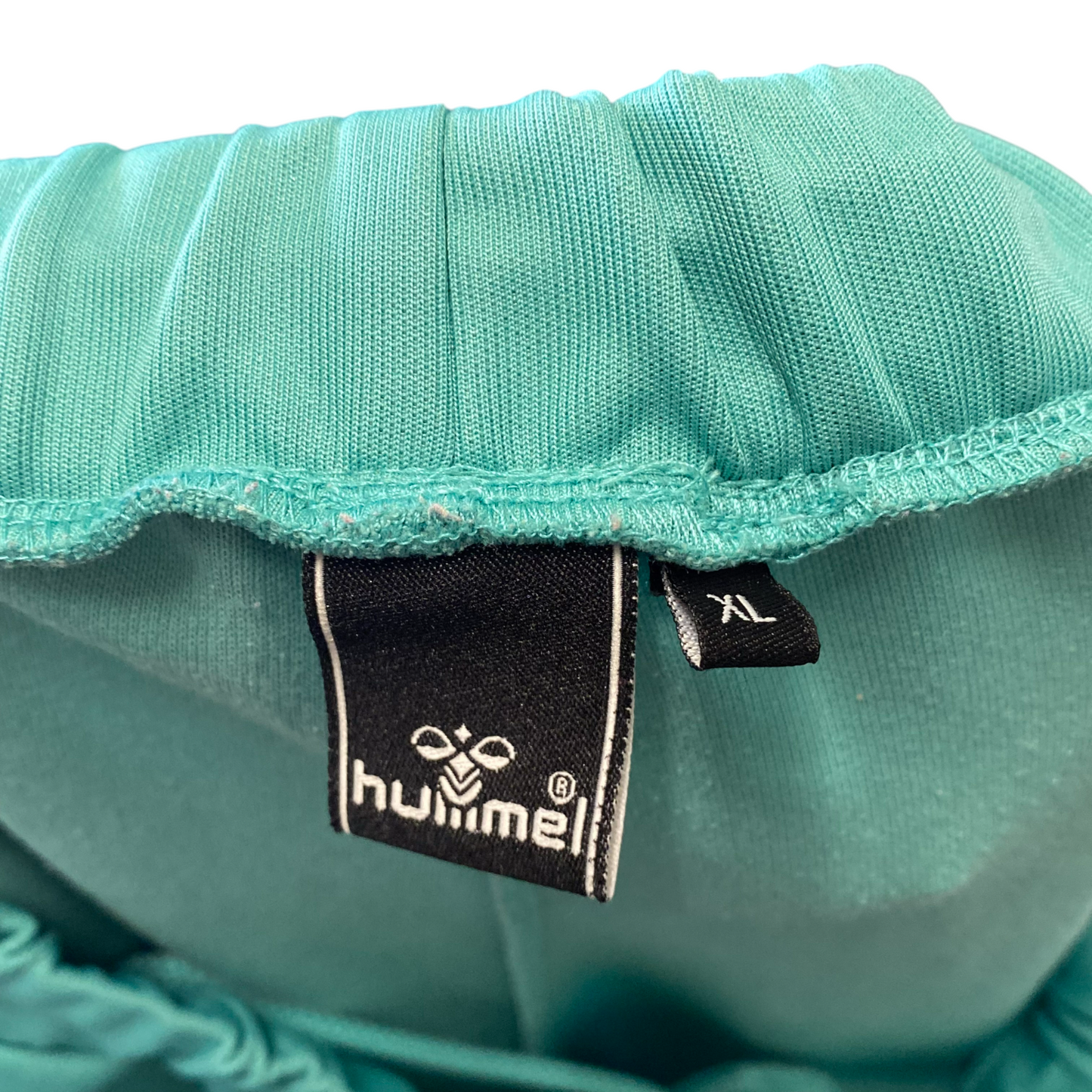 Hummel Joggers Womens XL Green Stretch Logo Elastic Waist Drawstring Idaho Pants