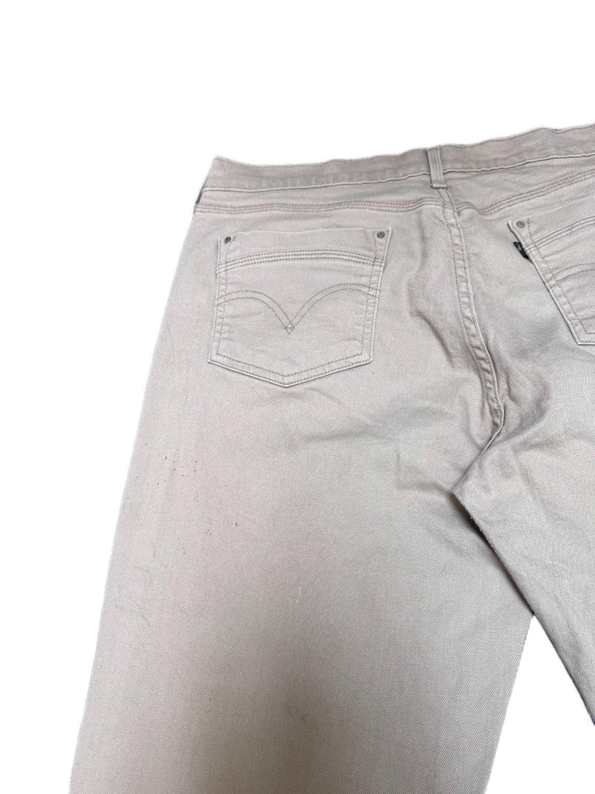 Levi's Capri Jeans Fits as Womens 2XL 37" Waist Tan Denim Cuffed Straight Leg
