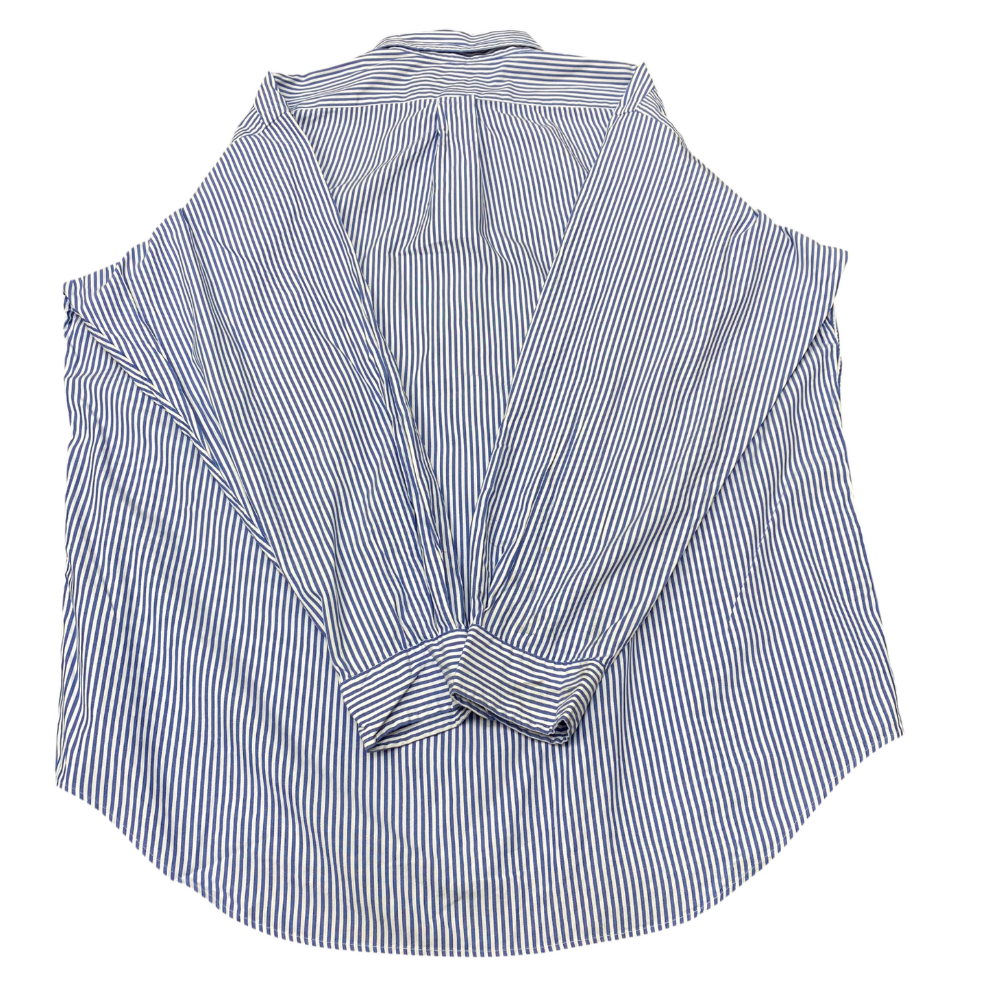 Ralph Lauren Formal Shirt Men XL Blue White Striped Long Sleeve Logo Button Down