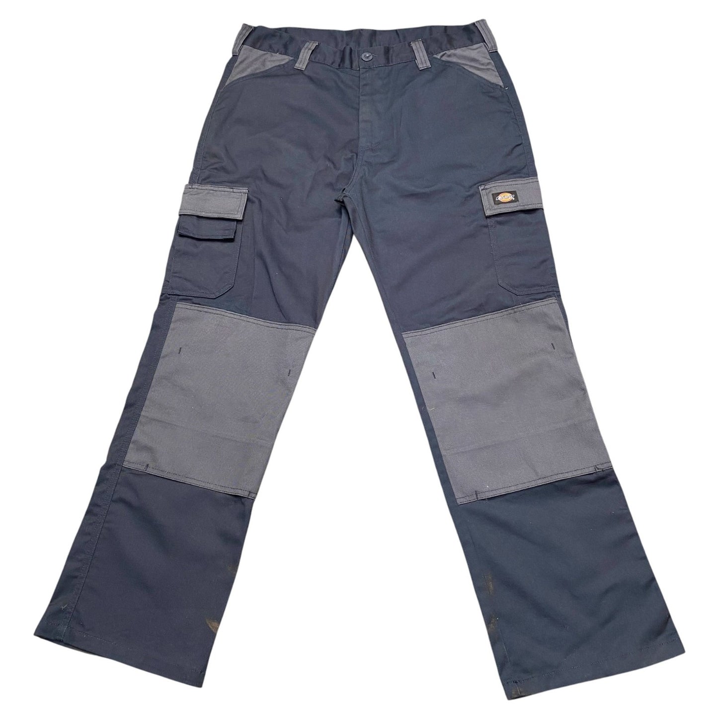 Dickies Cargo Trousers Mens XL Blue Pockets Double Knee Straight Fit Workwear