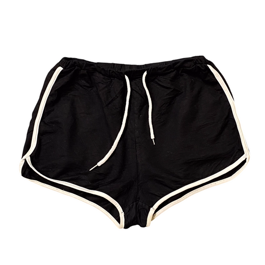SHEIN Sprinter Running Short Womens M Black Elastic Waist Drawstring Athletic