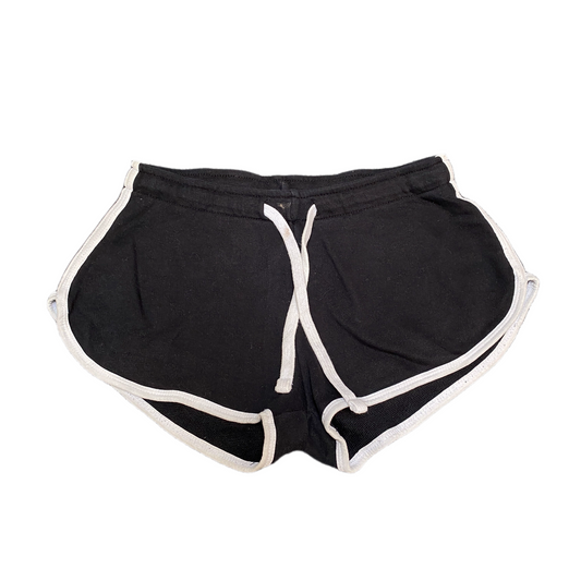Running Sprinter Shorts Womens 2XS 25" Waist Black Athletic Workout Dolphin Hem
