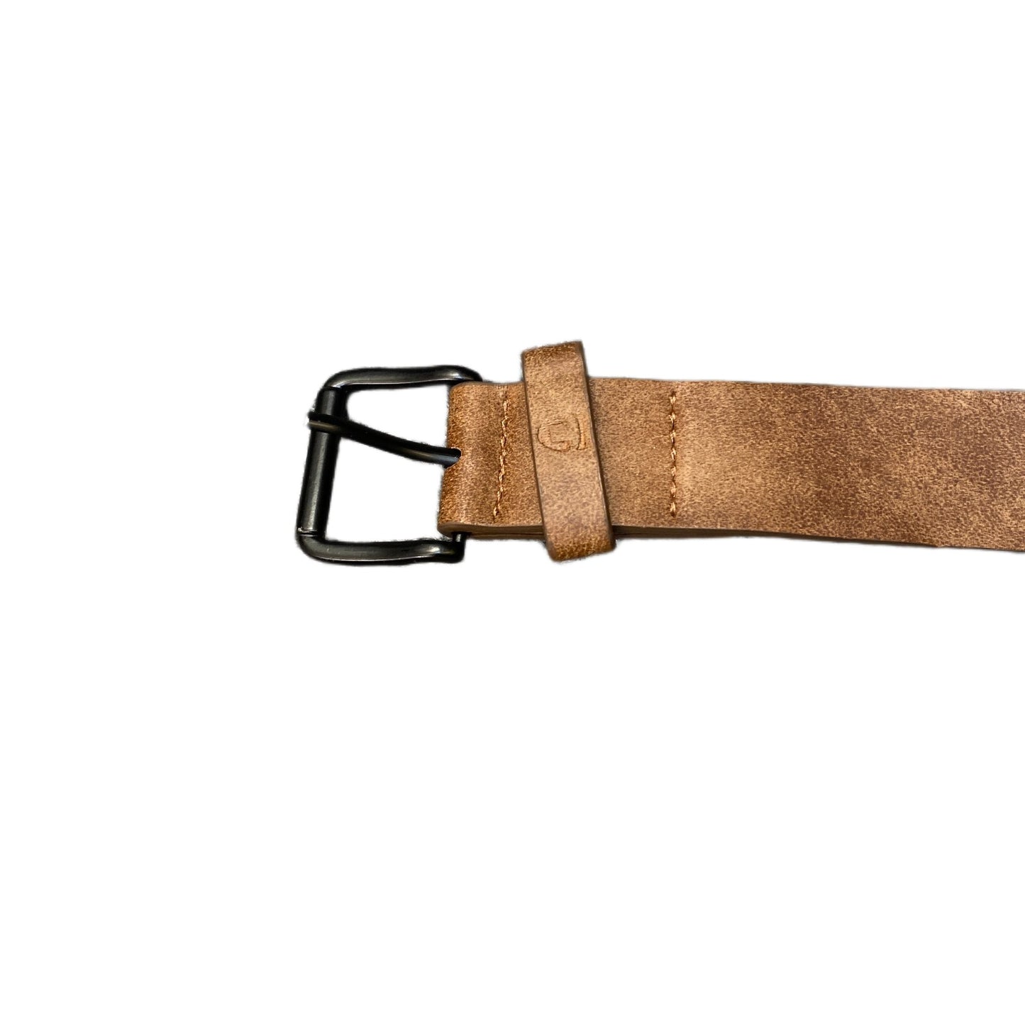 Waist Belt Men Brown Leather Adjustable Matte Black Pin Buckle 40 Inches