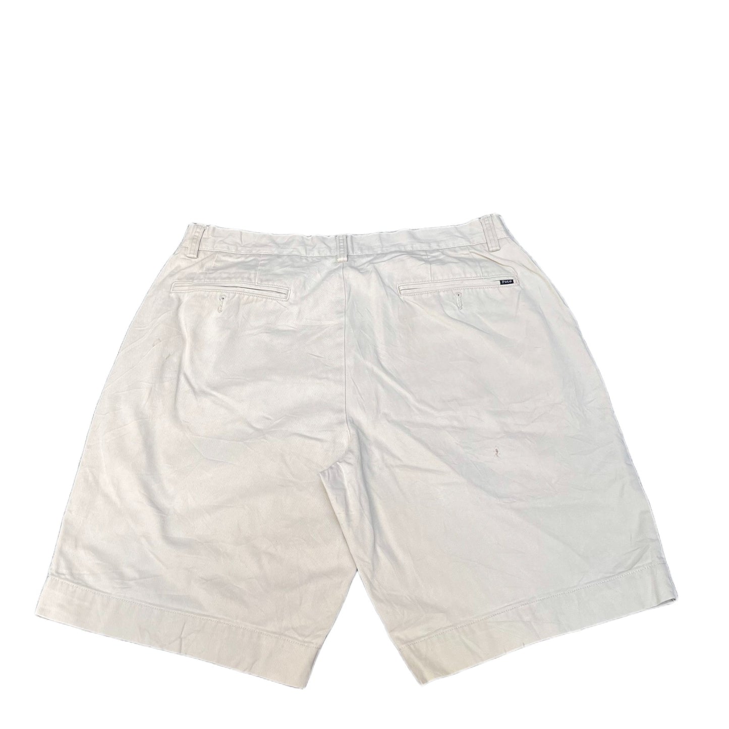 Polo Ralph Lauren Chino Shorts Fits as Mens Medium 32" Waist Cream Flat Front