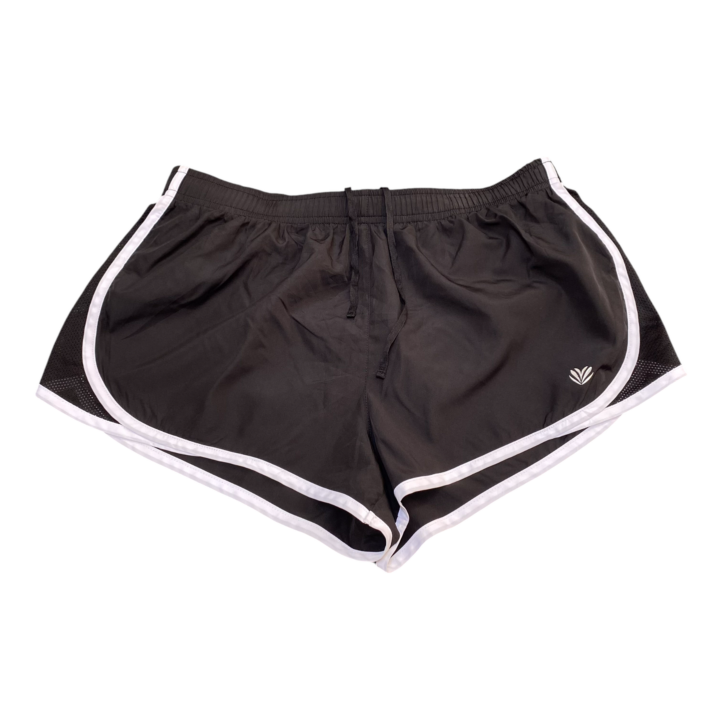 Running Sprinter Shorts Womens Large Black Brief-Lined Athletic Drawstring Waist