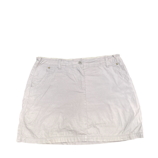 Espirit Mini Skirt Womens XXL Grey Solid Flat Front Slash Pocket School Preppy