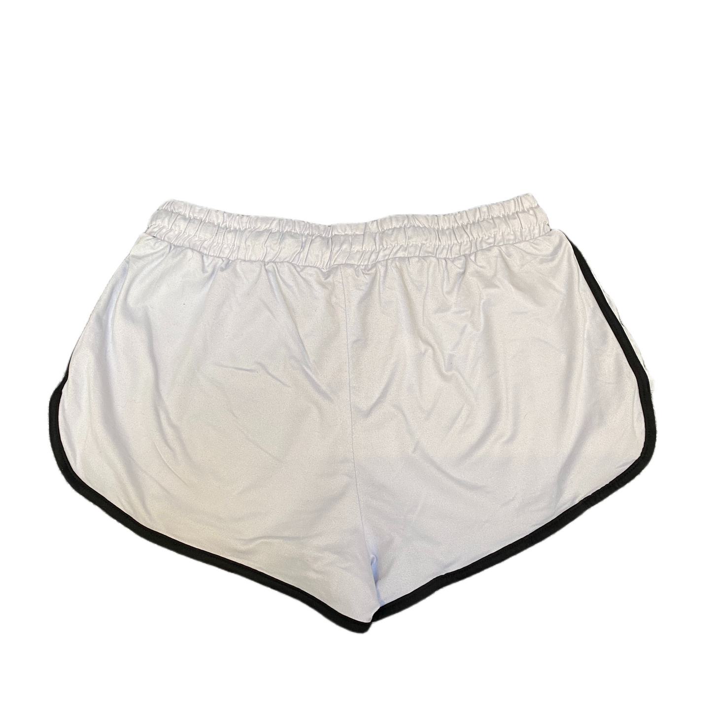 Running Sprinter Shorts Women M 27" Waist White Athletic Gym Workout Dolphin Hem