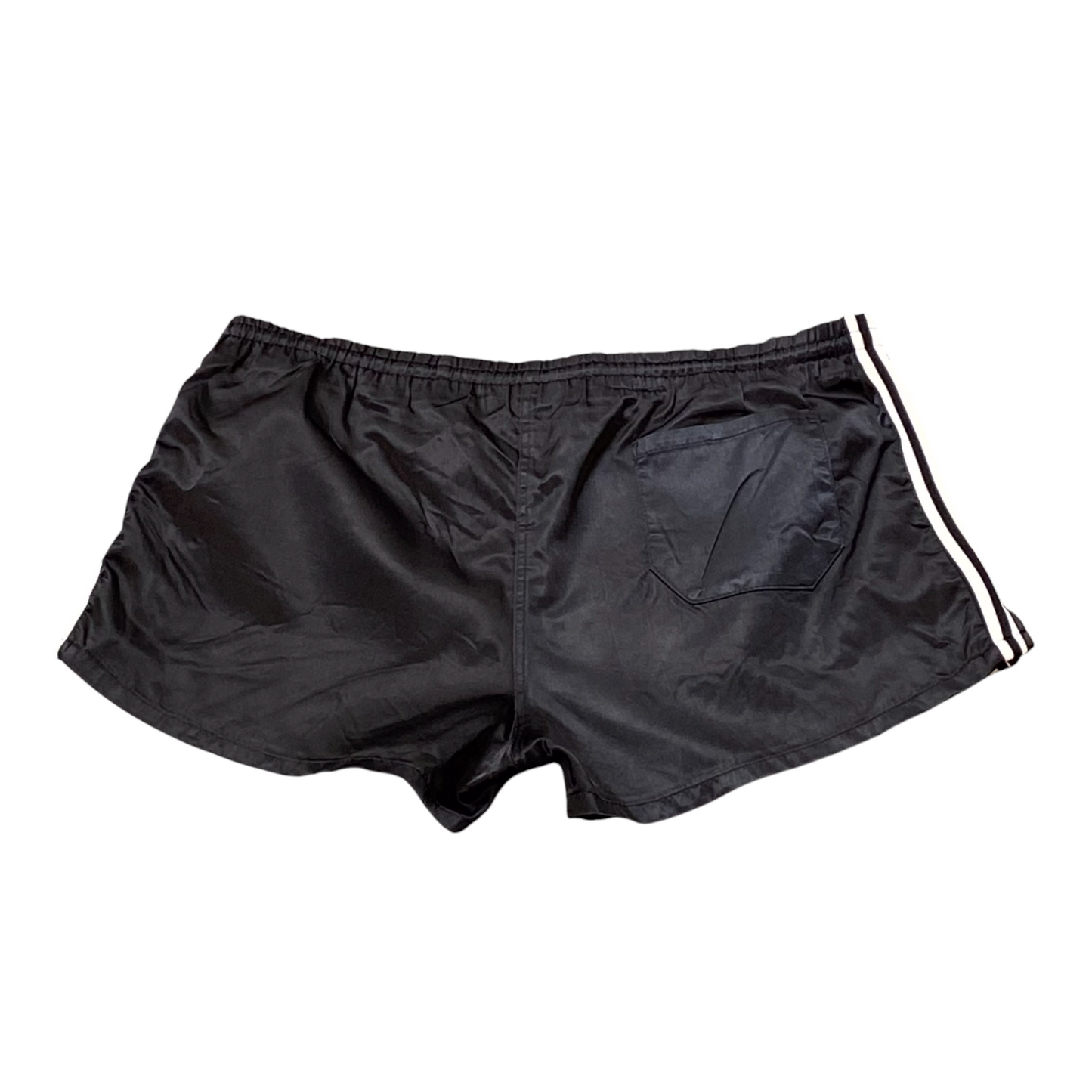 Womens Sprinter Shorts 33W Black Elastic Waist Back Pocket Gym Athletic Fit