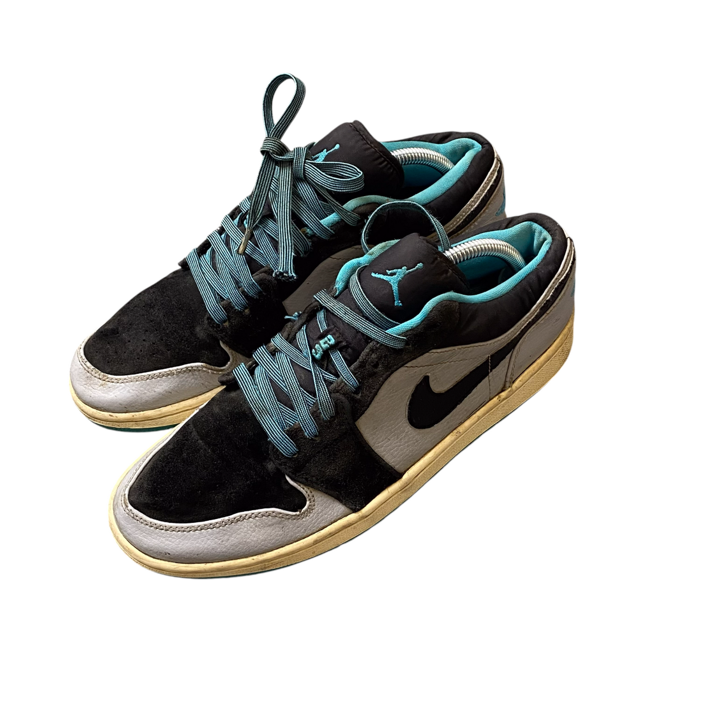 Nike Air Jordan 1 Low Trainers Sneakers Womens 8 Black White Athletic Lace Up