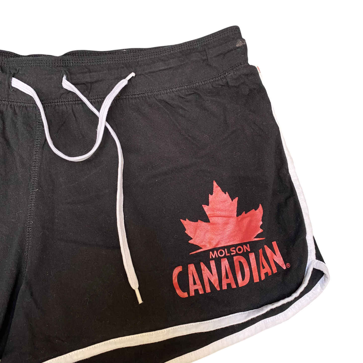 Running Sprinter Shorts Womens Medium Black Athletic Fit Drawstring Dolphin Hem