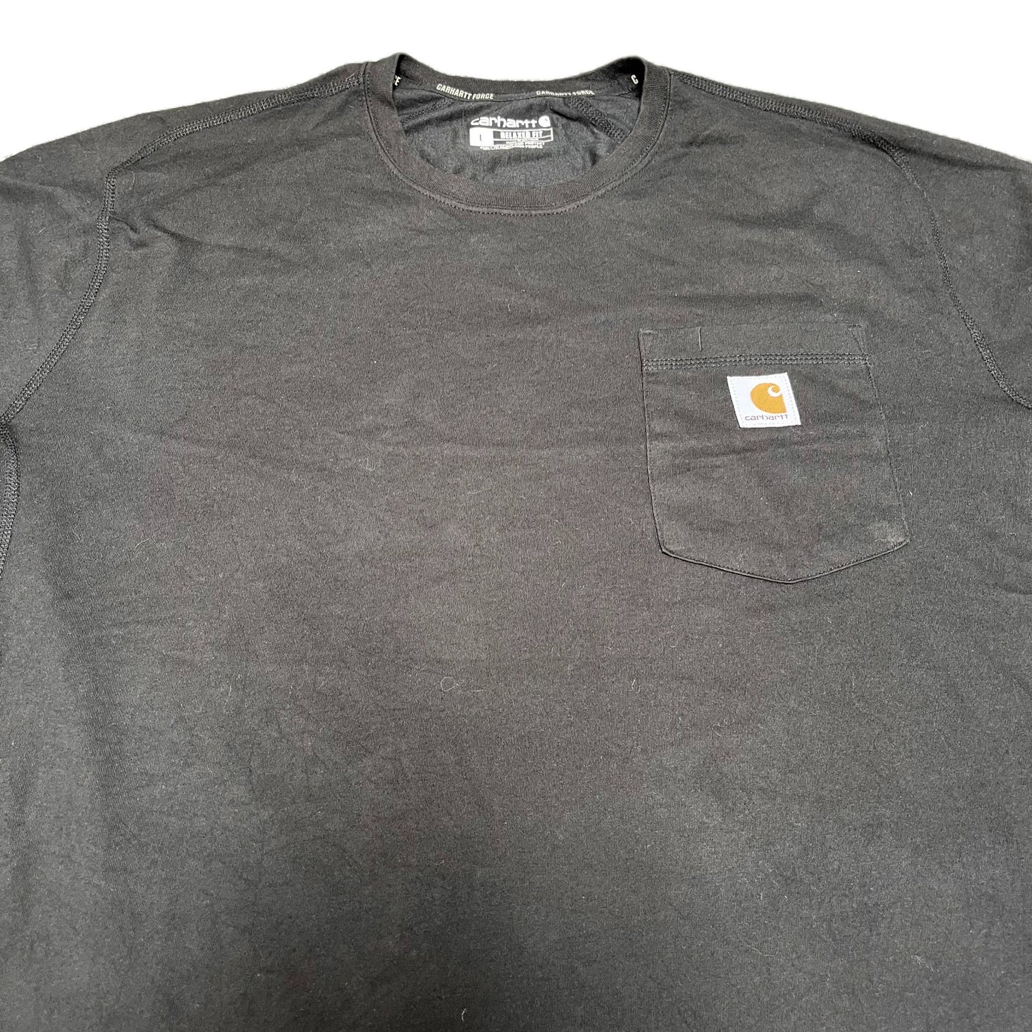 Carhartt Force Pocket T-Shirt Mens L Black Relaxed Fit Short Sleeve Workwear Tee