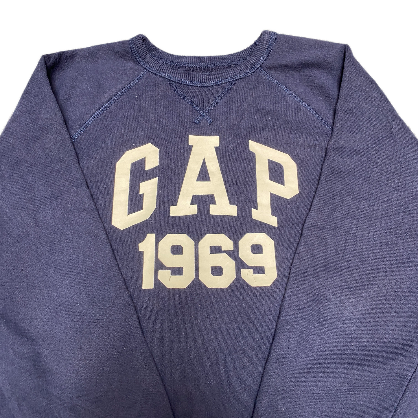 Gap Sweatshirt Boys XS Navy White Graphic Logo Long Sleeve Crew Neck Pullover