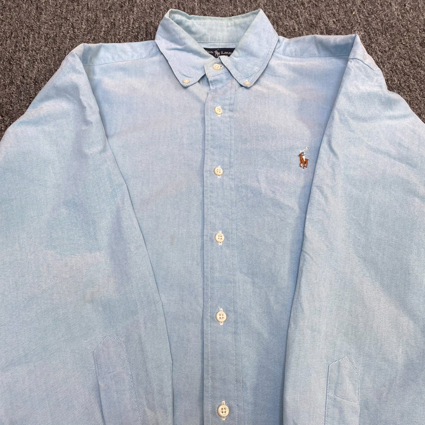 Ralph Lauren Formal Shirt Mens XL Blue Yarmouth Long Sleeve Logo Button Down