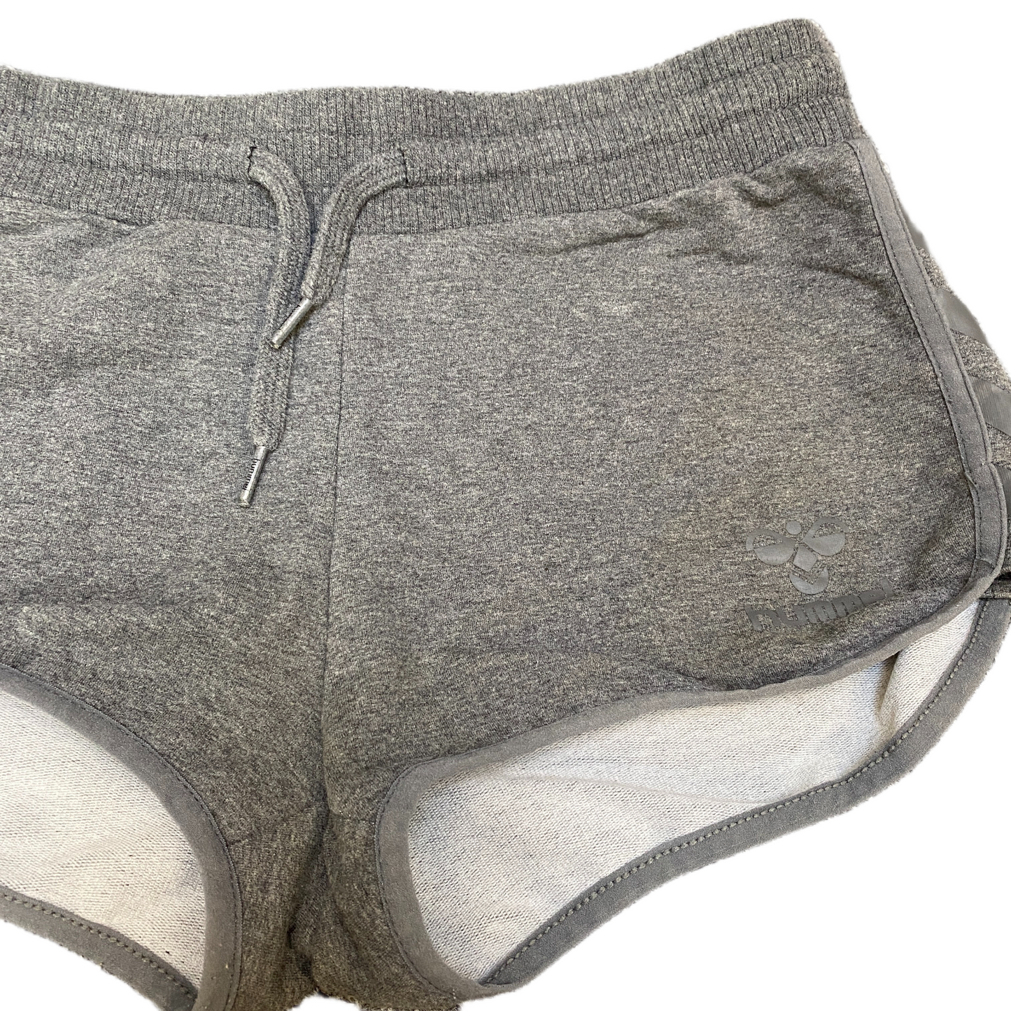 Running Sprinter Shorts Womens S 31" Waist Grey Athletic Gym Workout Dolphin Hem