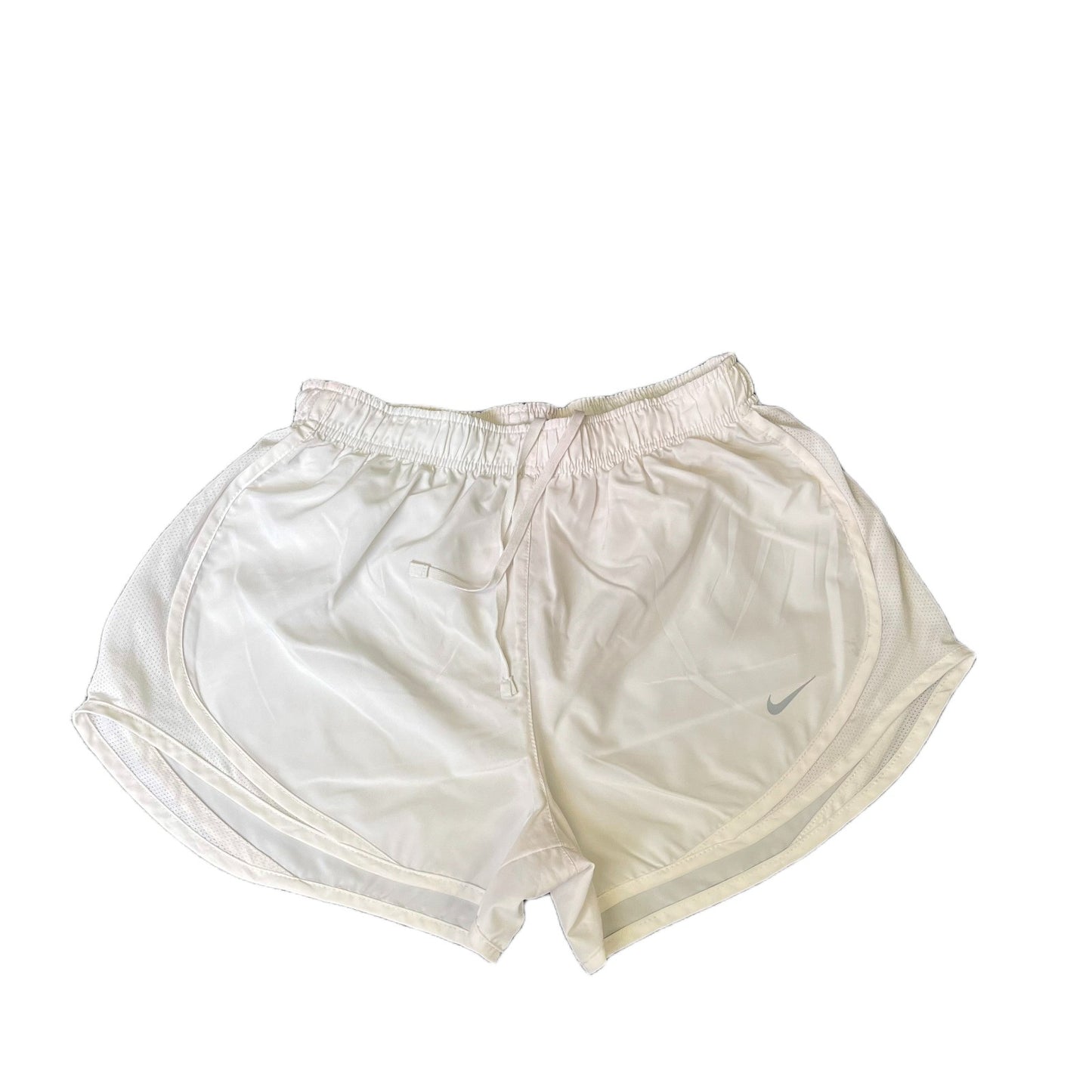 Nike Running Sprinter Shorts Fits as Women S 25" Waist White Workout Dolphin Hem
