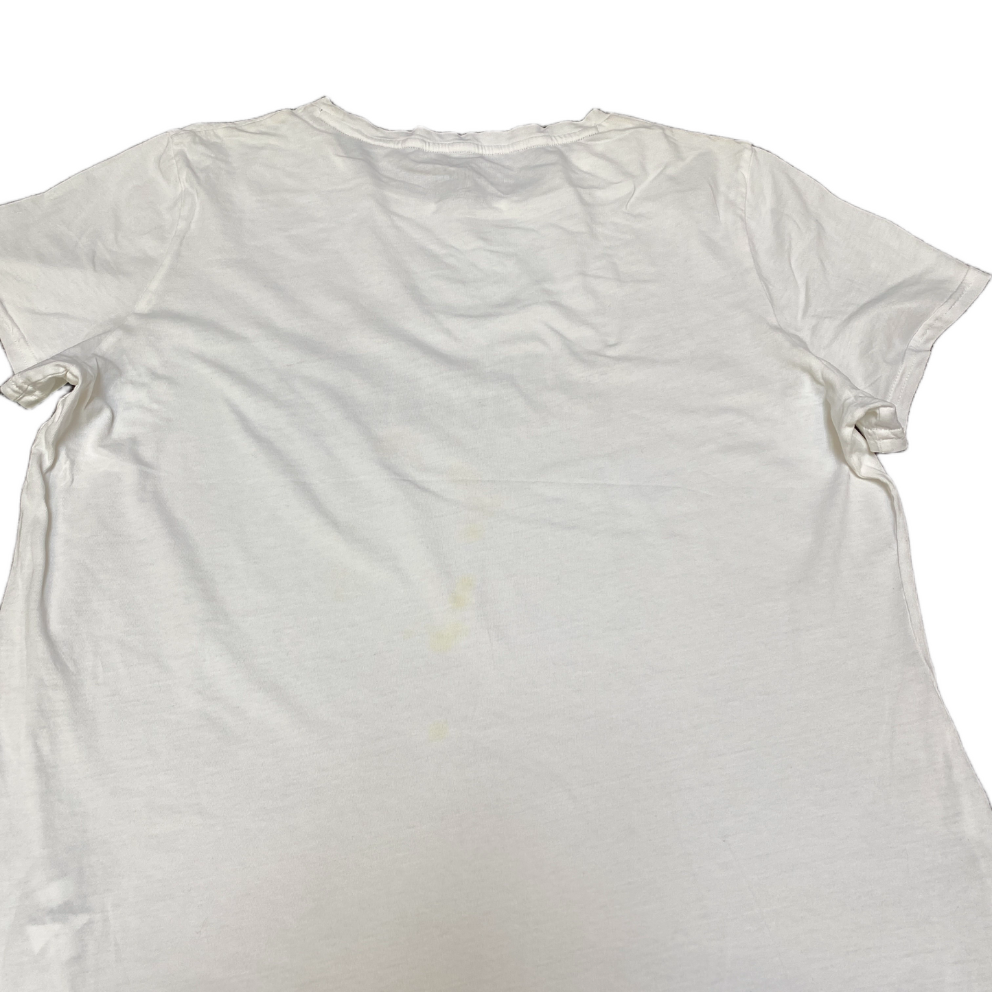 PUMA Essentials T-Shirt Women M White Graphic Logo Regular Fit Short Sleeve Tee