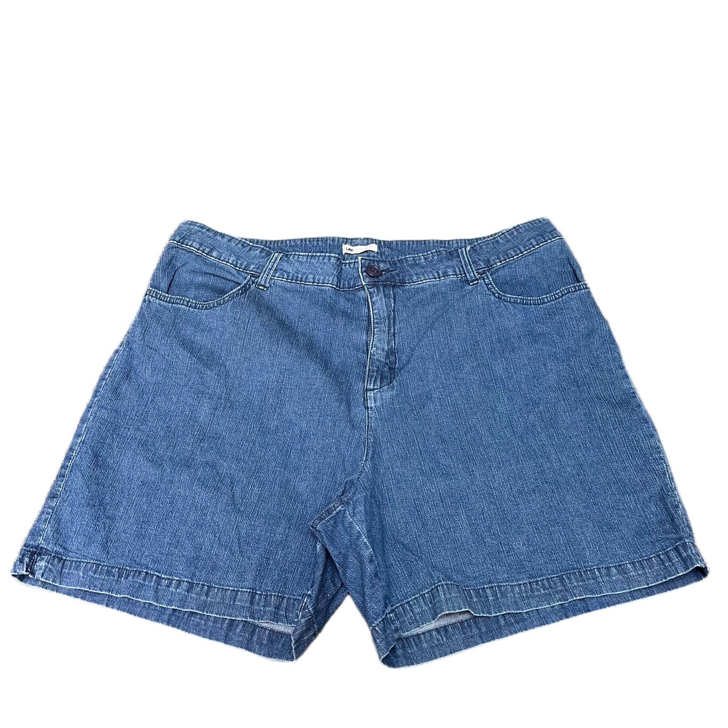 Lee Jean Shorts Fits as Womens 2XL 40" Waist Blue Denim Just Below The Waist