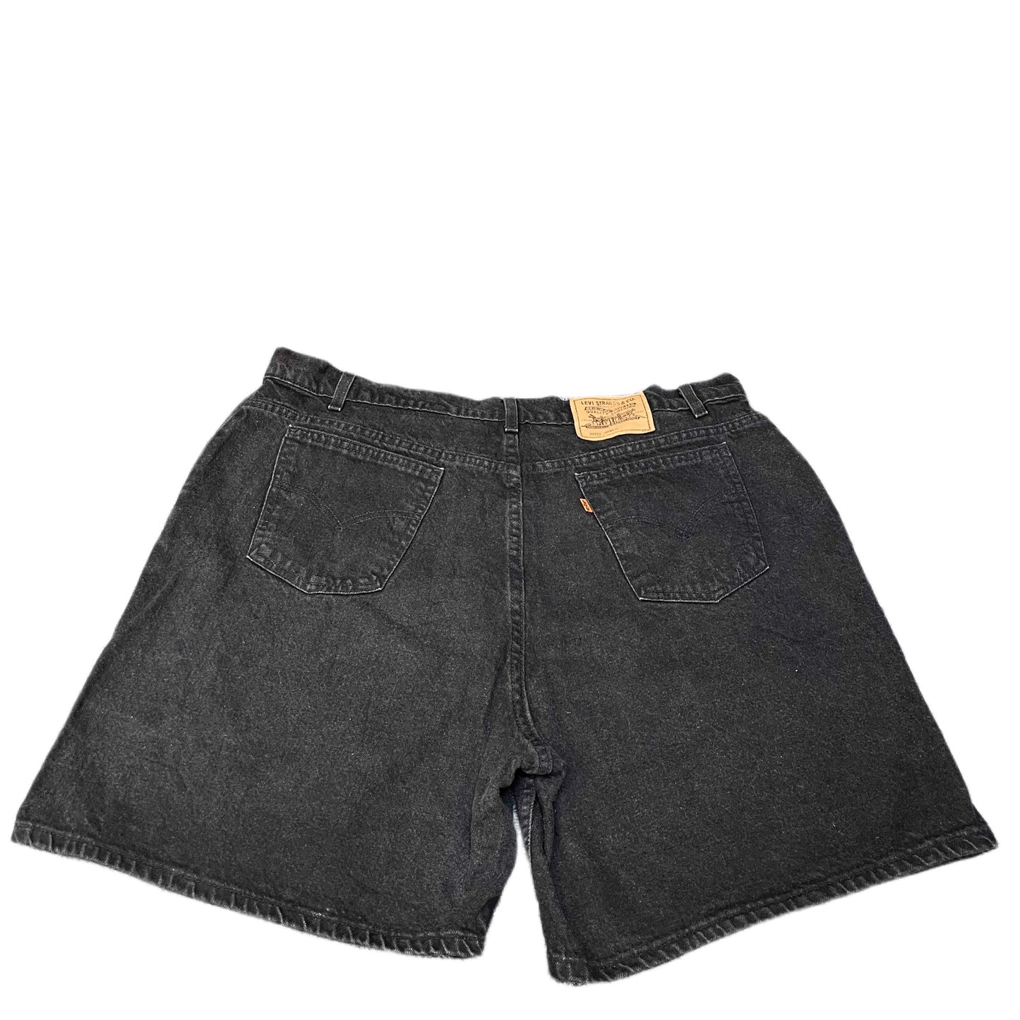 Vtg Levi's 922 Jean Shorts Fits as Womens 2XL 41" Waist Black Denim Tapered Fit
