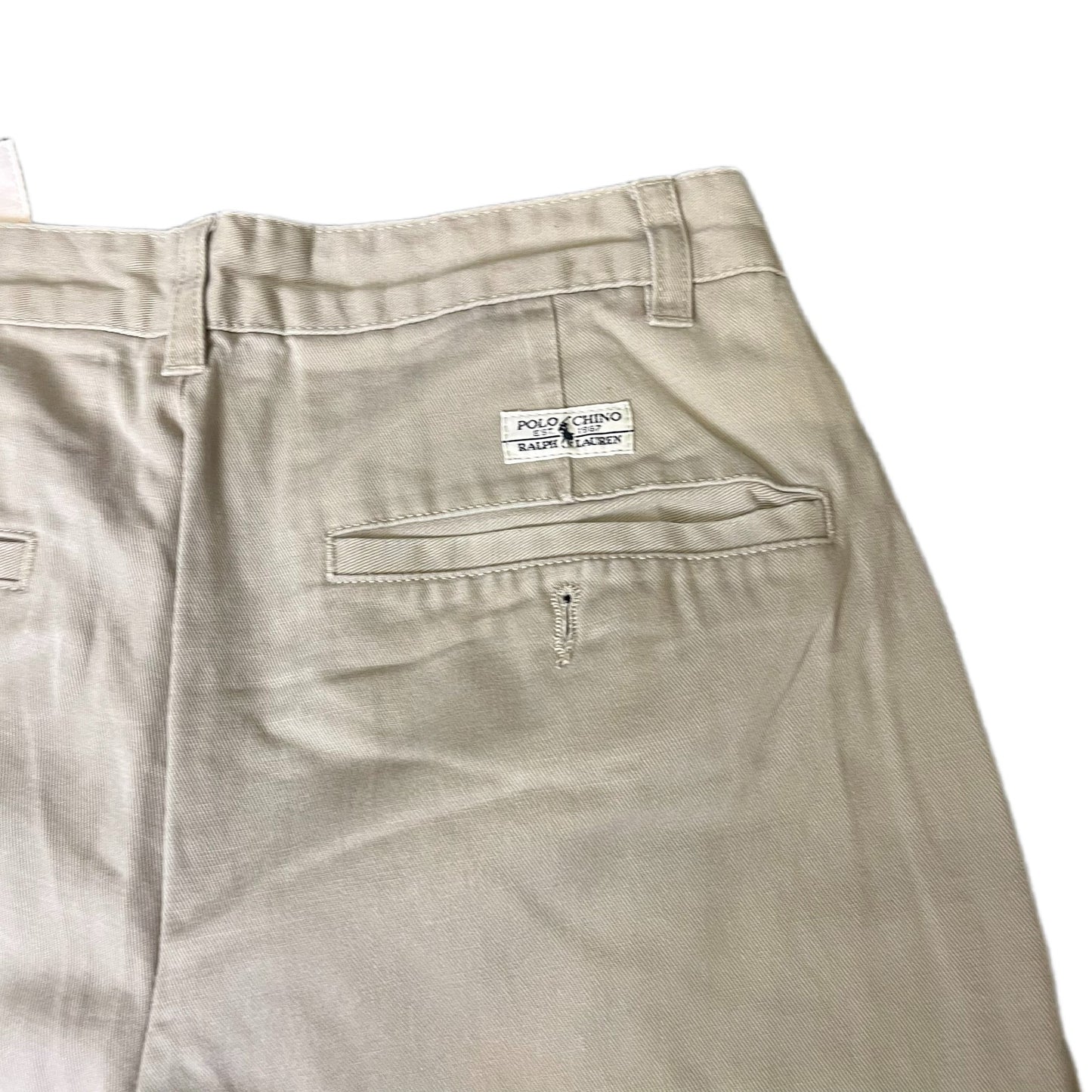 Polo Ralph Lauren Chino Shorts Fits as Mens XS 28" Waist Khaki Pleated Outdoor